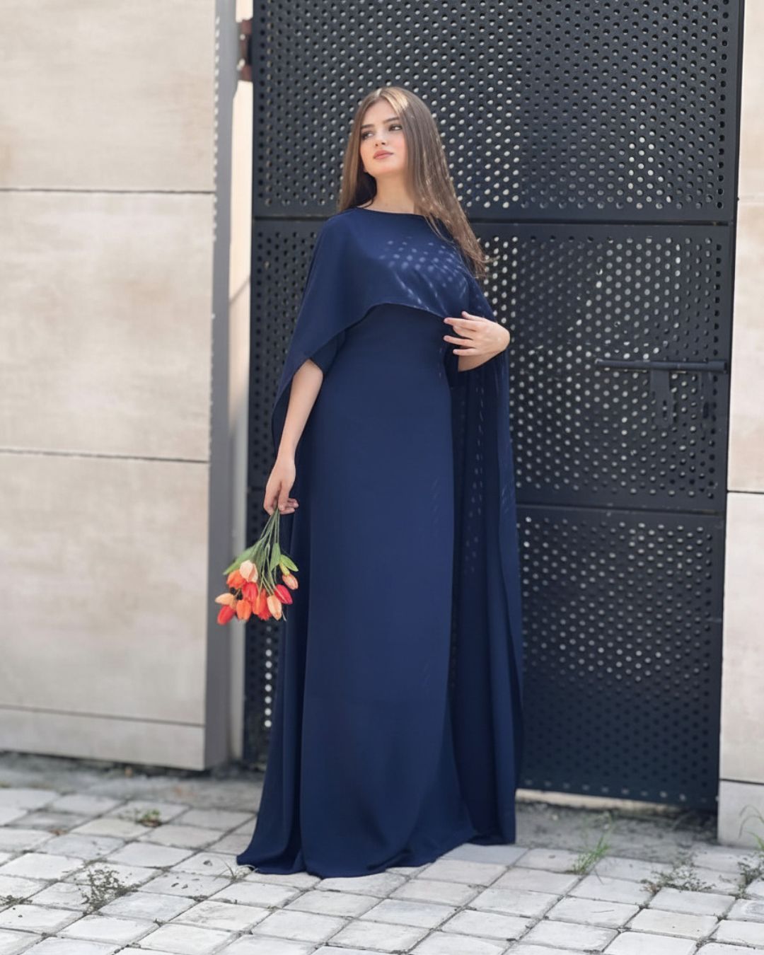 Cap Shawl Maxi Set (2PC)