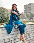 Sequin Embroidered Silk Suit (3PC)
