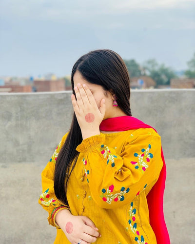 Bouti Embroidered Linen Shirt & Flapper Set (2PC)