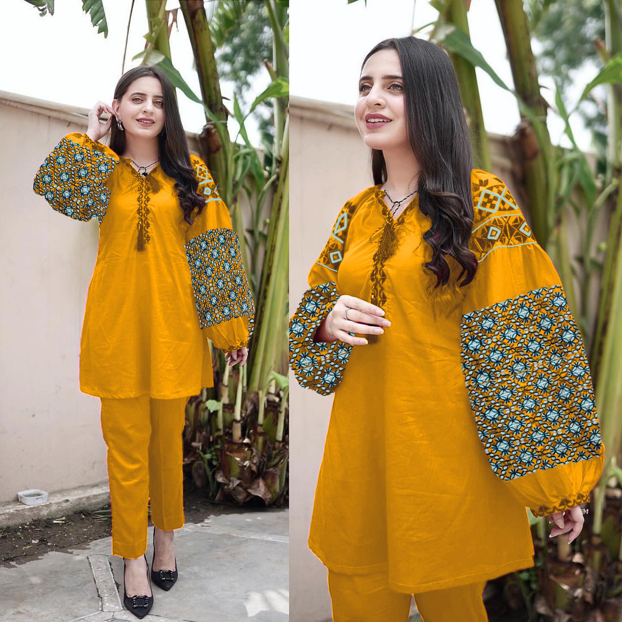 Heavy Embroidered Sleeve Suit (2PC)