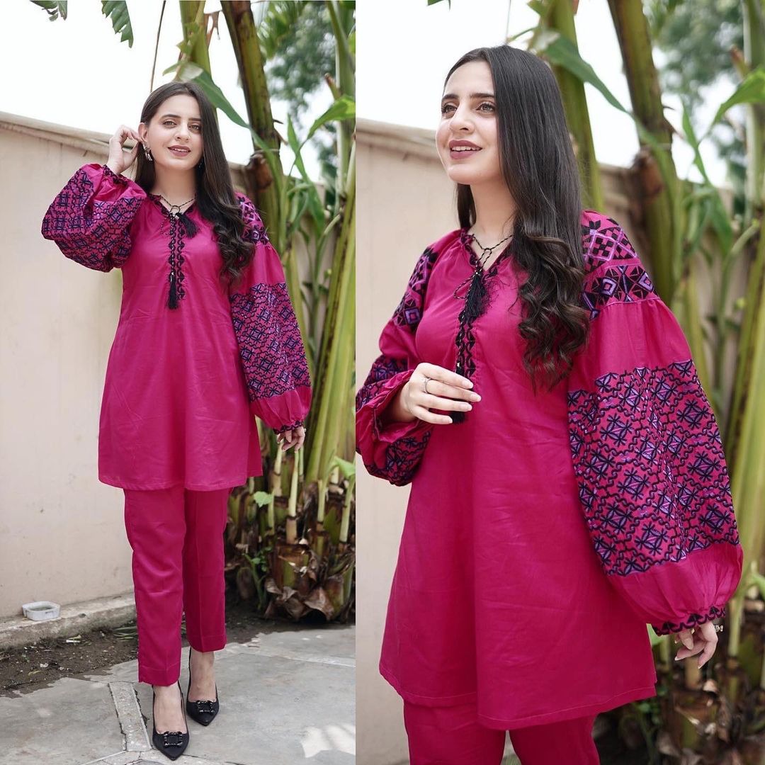 Heavy Embroidered Sleeve Suit (2PC)